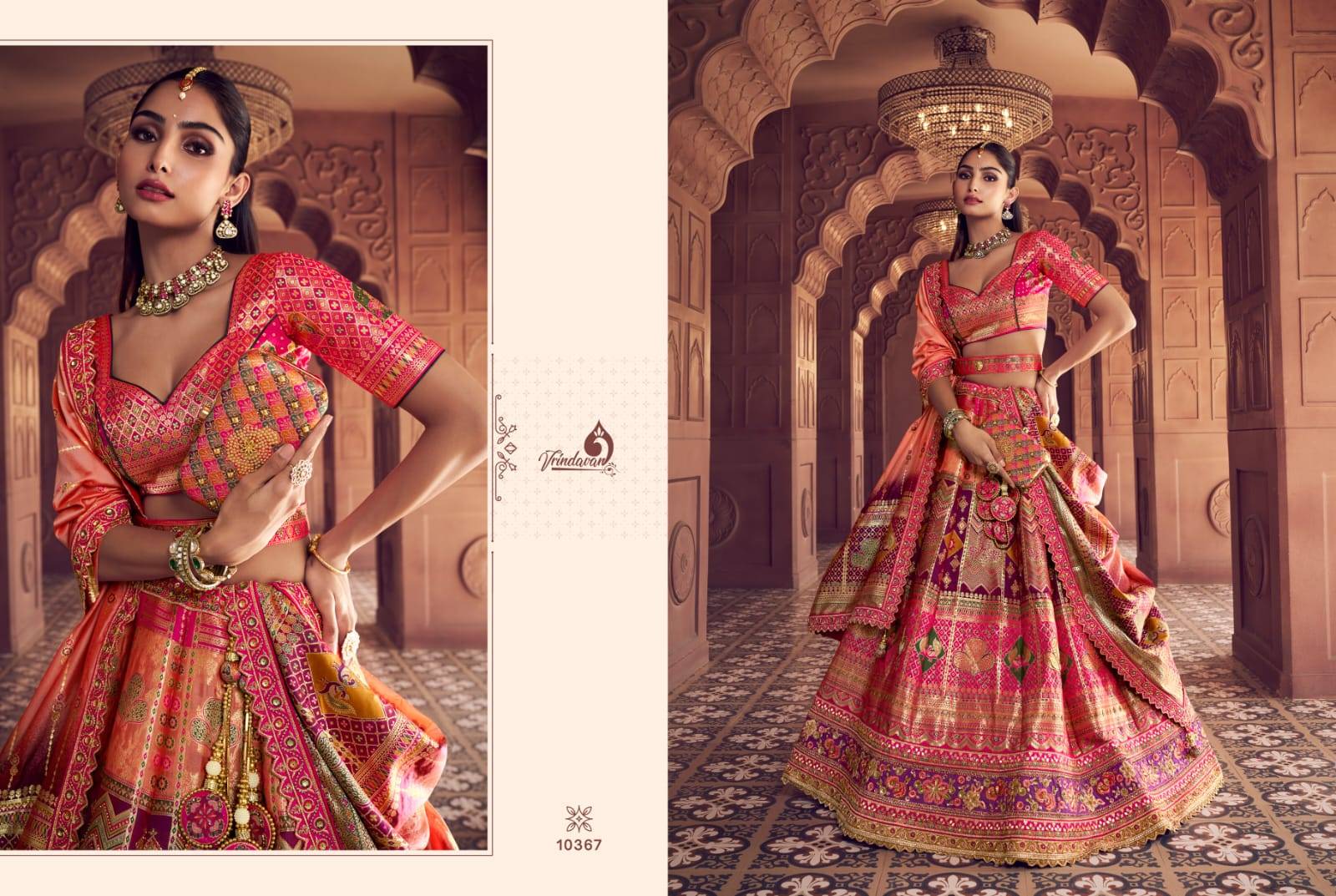 VRINDAVAN VOLUME 6 9 By VRINDAVAN 10369 SERIES Designer Beautiful Collection Occasional Wear & Party Wear Net Lehengas At Wholesale Price